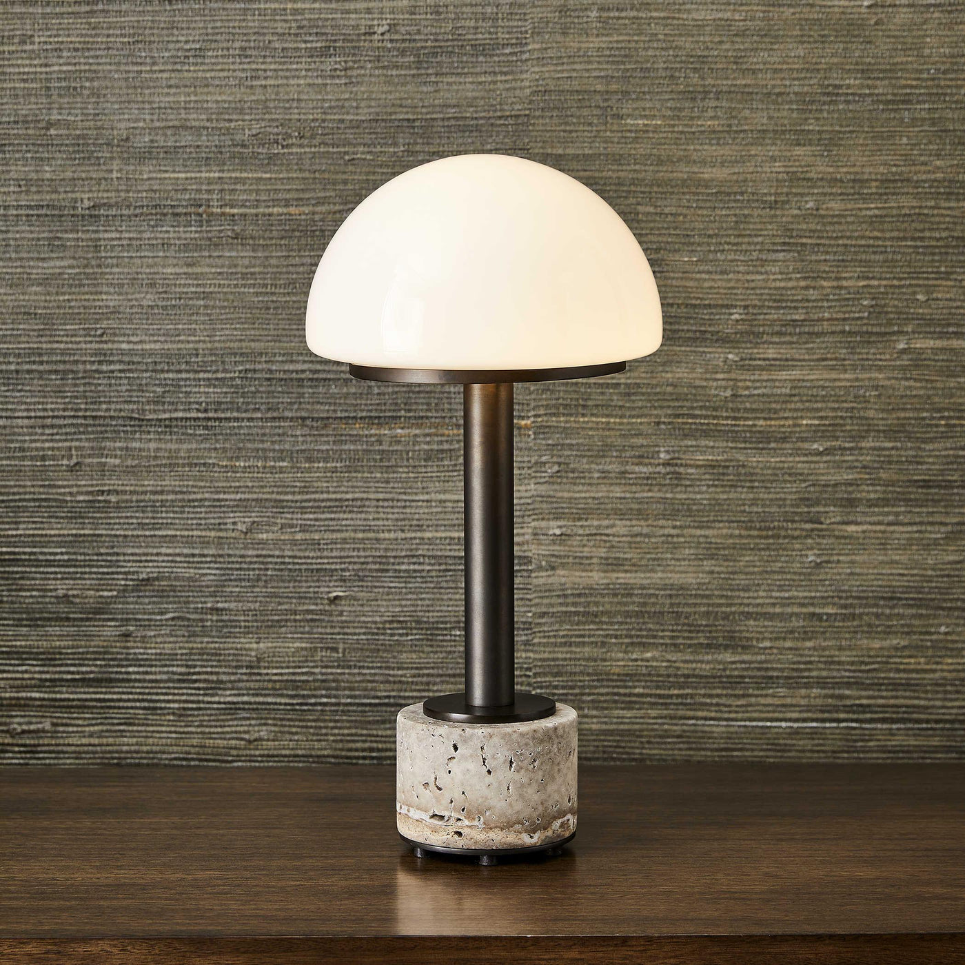 Uttermost Lighting Mushroom Mini Lamp - Gray Travertine House of Isabella UK
