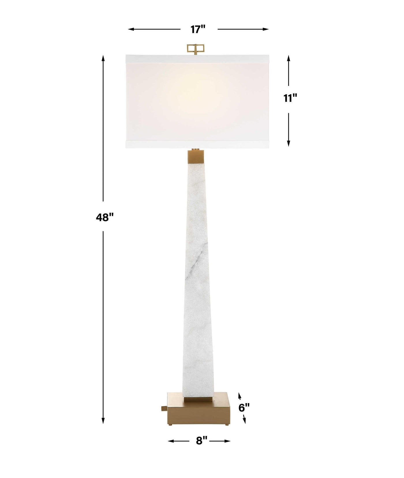 Uttermost Lighting Spire Buffet Lamp - White Marble/brass House of Isabella UK