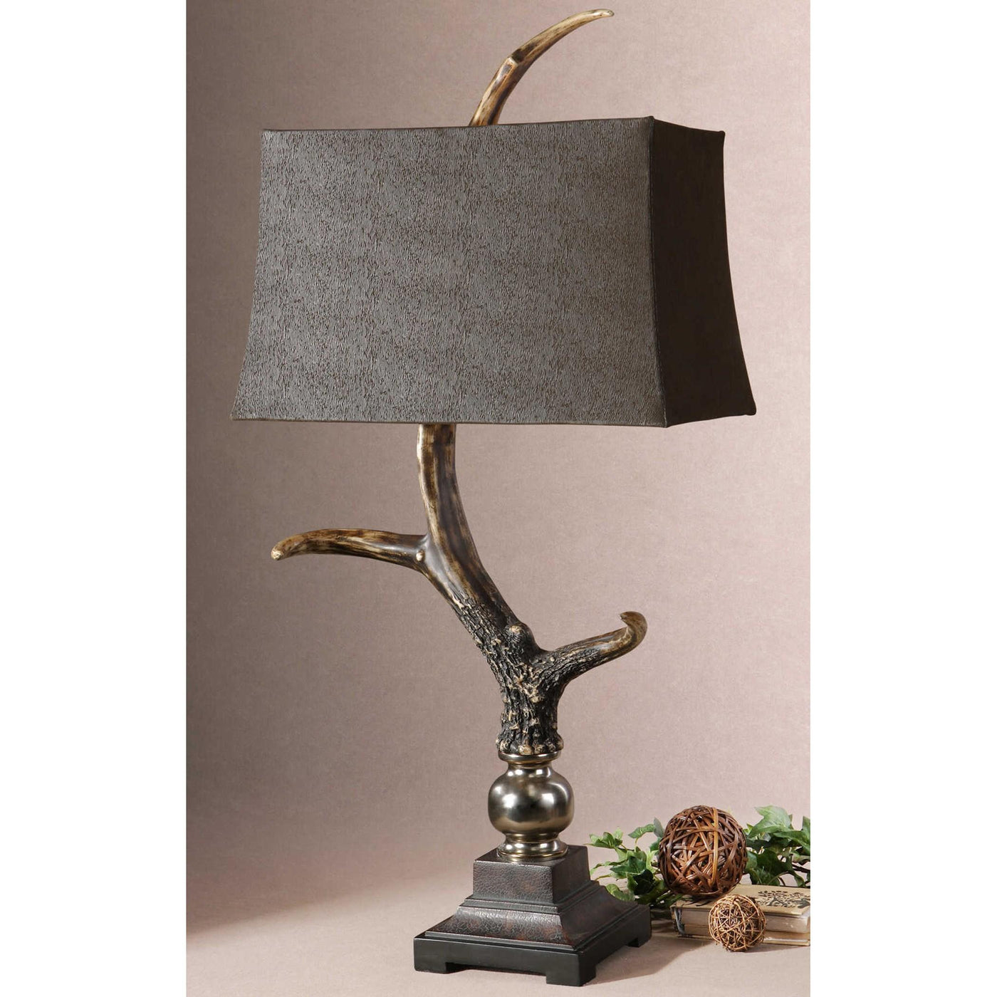 Uttermost Lighting Stag Horn Dark Shade Table Lamp House of Isabella UK