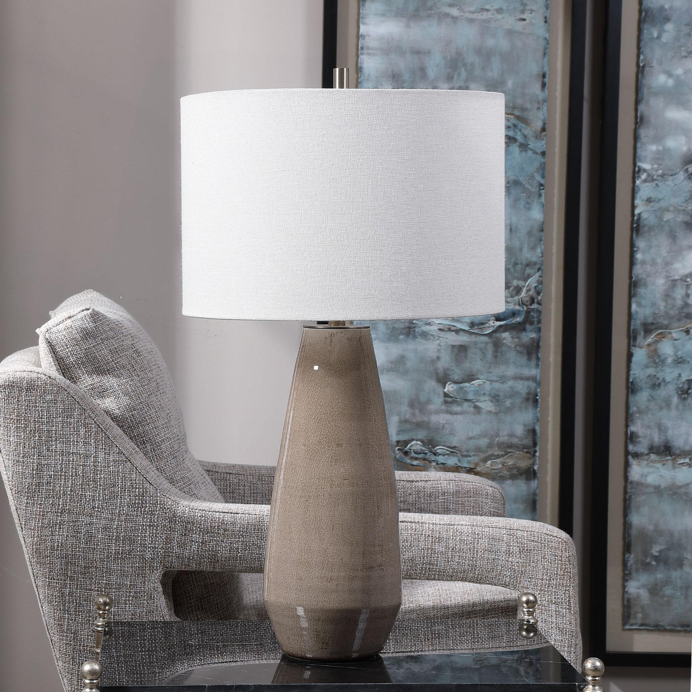 Uttermost Lighting Uttermost Volterra Taupe-gray Table Lamp House of Isabella UK