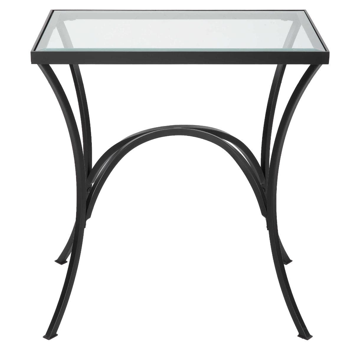 Uttermost Living Alayna Black Metal & Glass End Table House of Isabella UK