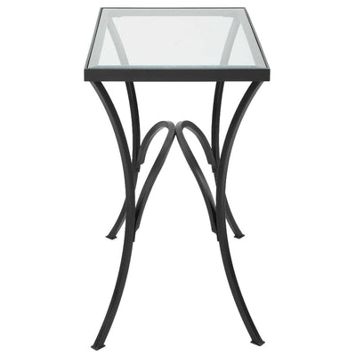 Uttermost Living Alayna Black Metal & Glass End Table House of Isabella UK