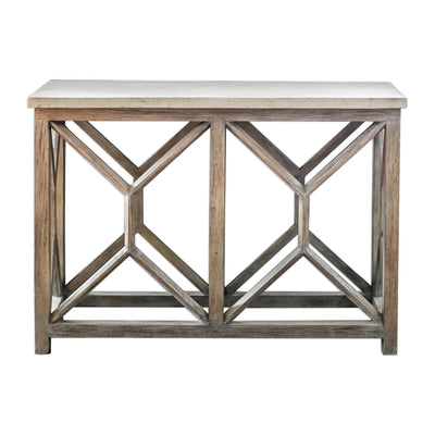 Uttermost Living Catali Ivory Stone Console Table House of Isabella UK