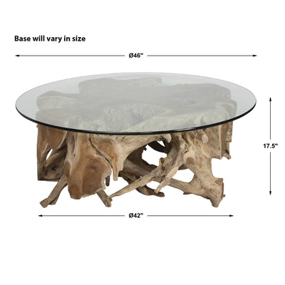 Uttermost Living Center Root Coffee Table - Round 117cm Glass House of Isabella UK