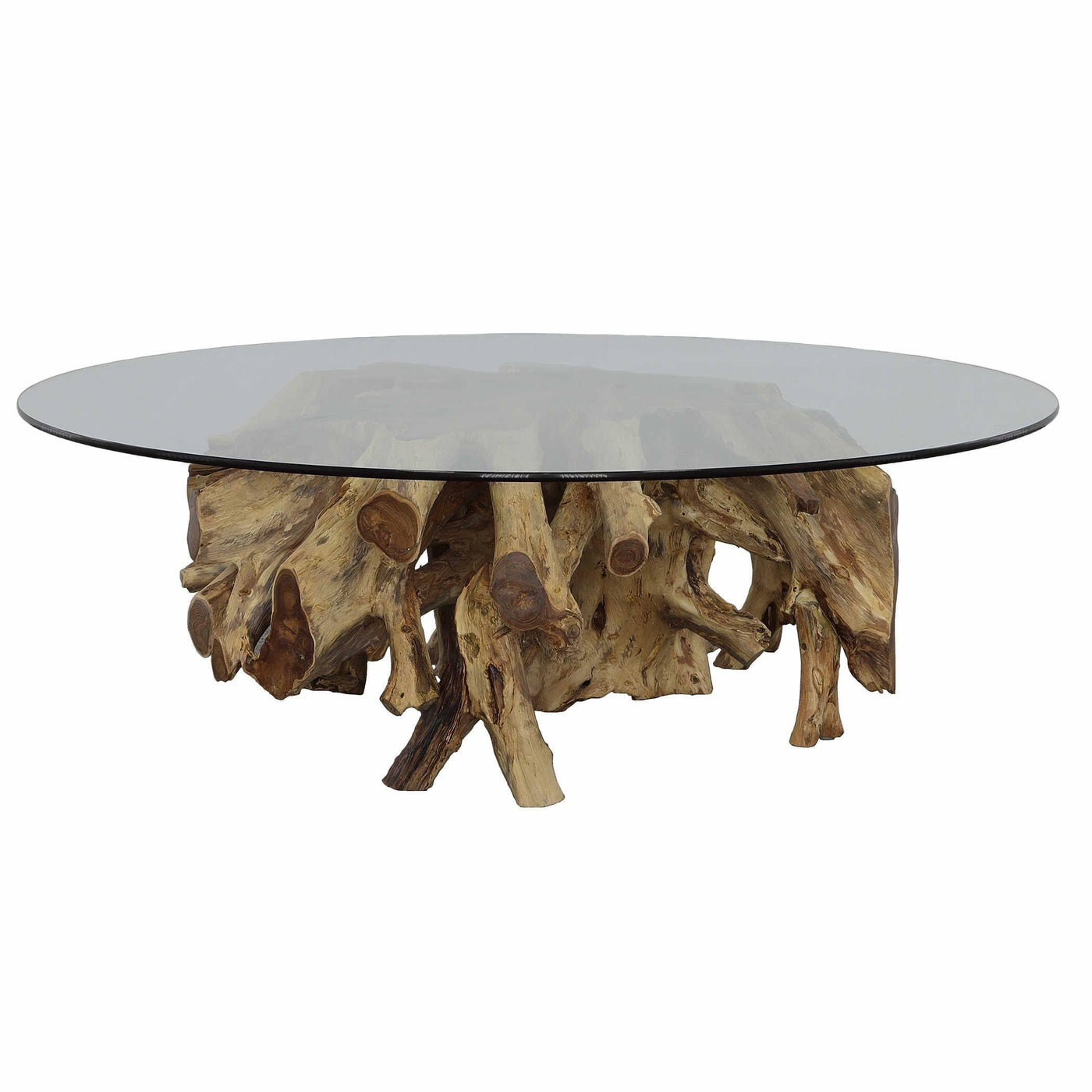 Uttermost Living Center Root Coffee Table - Round, 56 Glass 2 Cartons House of Isabella UK