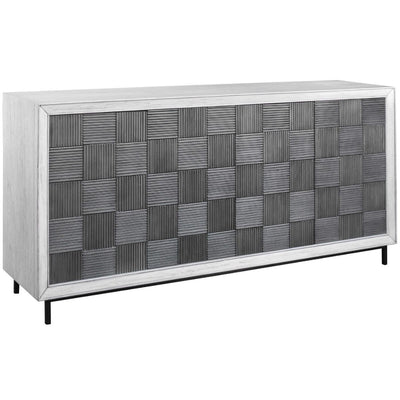 Uttermost Living Checkerboard 4 Door Gray Cabinet House of Isabella UK