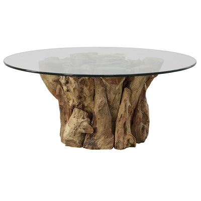 Uttermost Living Driftwood Glass Top Large Coffee Table House of Isabella UK