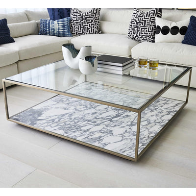 Uttermost Living Floating Plane Coffee Table - Marble/brass House of Isabella UK