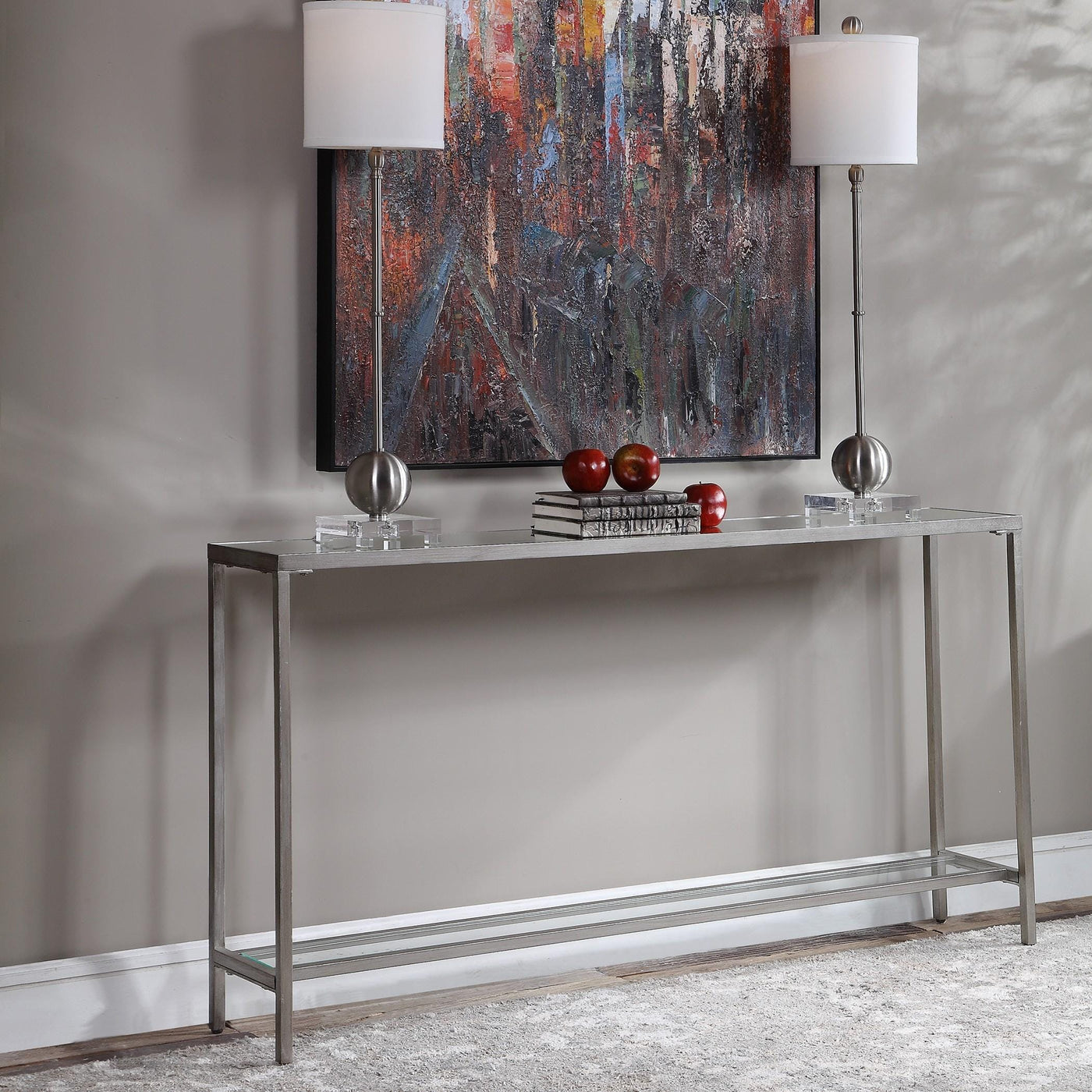 Uttermost Living Hayley Silver Console Table House of Isabella UK