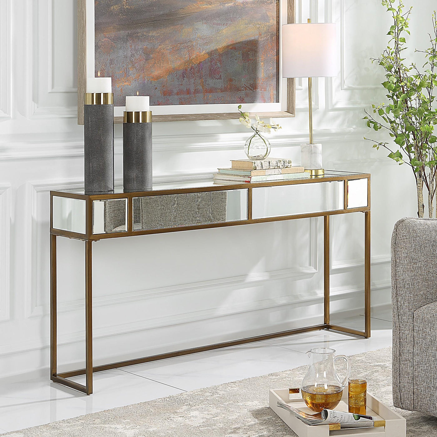 Uttermost Living Reflect Mirrored Console Table House of Isabella UK