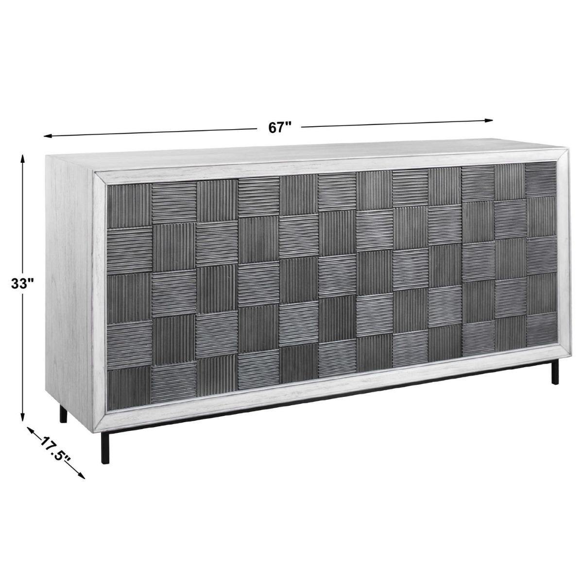 Uttermost Living Uttermost Checkerboard 4 Door Gray Cabinet House of Isabella UK