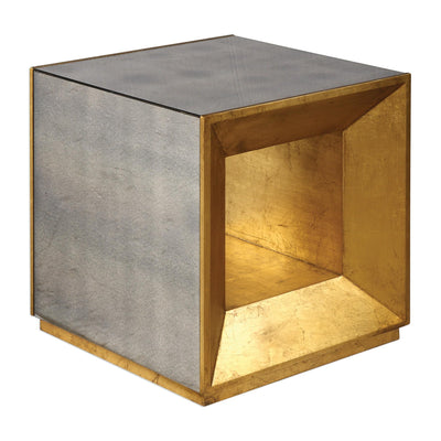 Uttermost Living Uttermost Flair Gold Cube Table House of Isabella UK