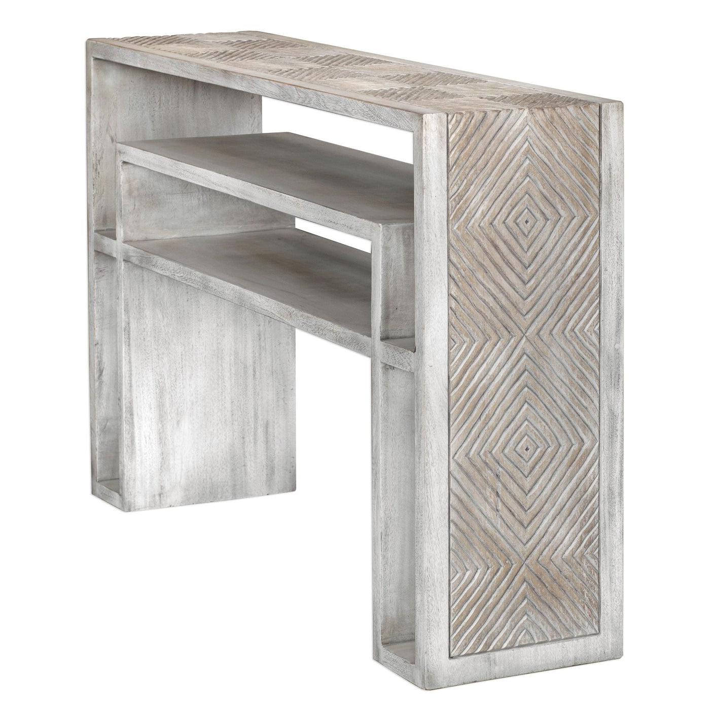 Uttermost Living Uttermost Genara Bone White Carved Console Table House of Isabella UK