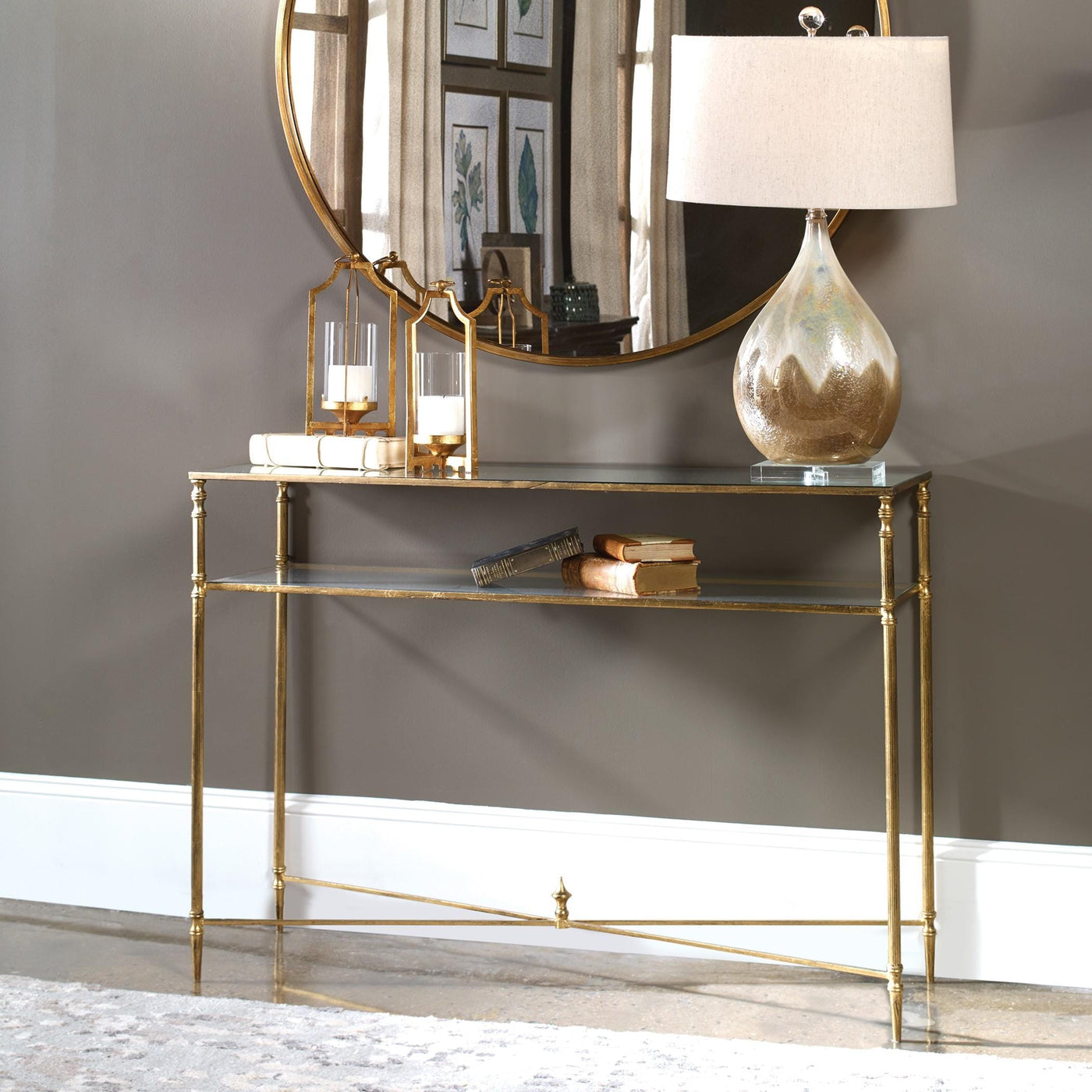 Uttermost Living Uttermost Henzler Mirrored Glass Console Table House of Isabella UK