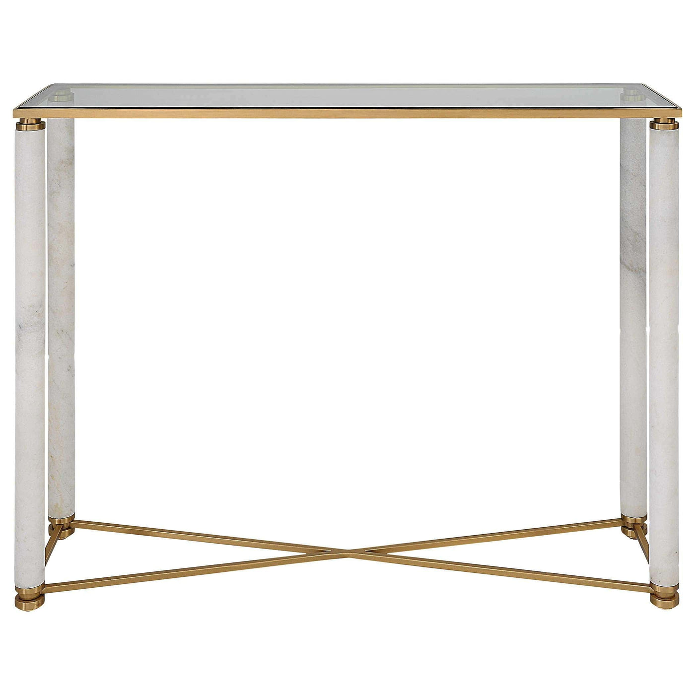 Uttermost Living White Pillar Console Table House of Isabella UK