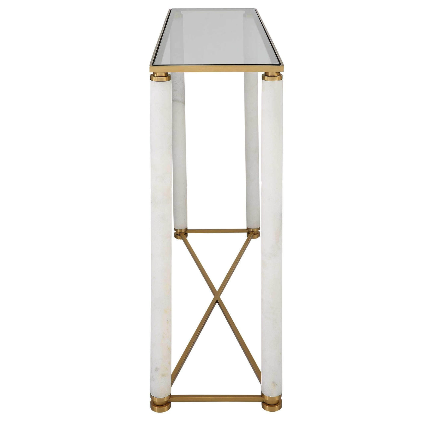 Uttermost Living White Pillar Console Table House of Isabella UK