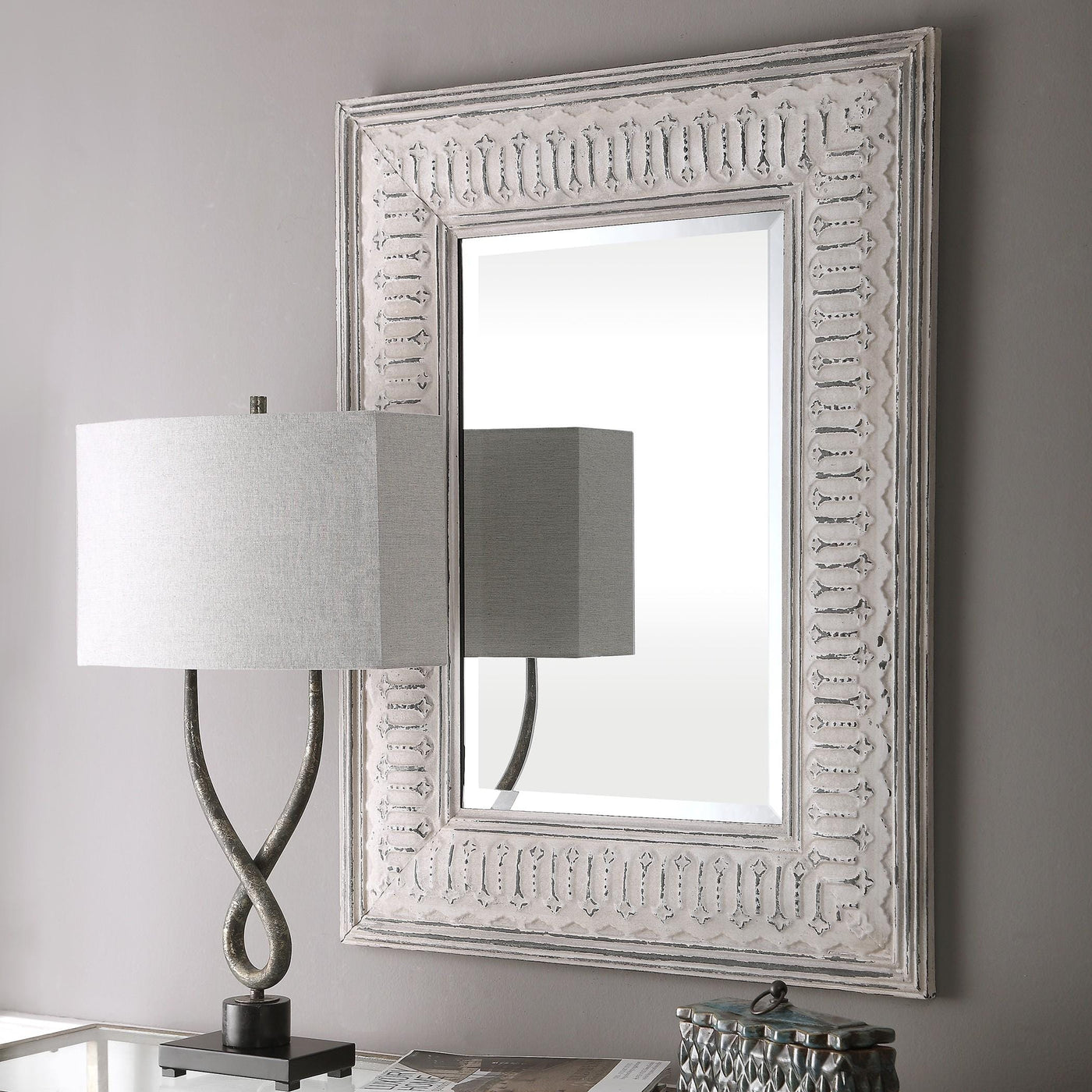 Uttermost Mirrors Argenton Aged Gray Rectangle Mirror House of Isabella UK