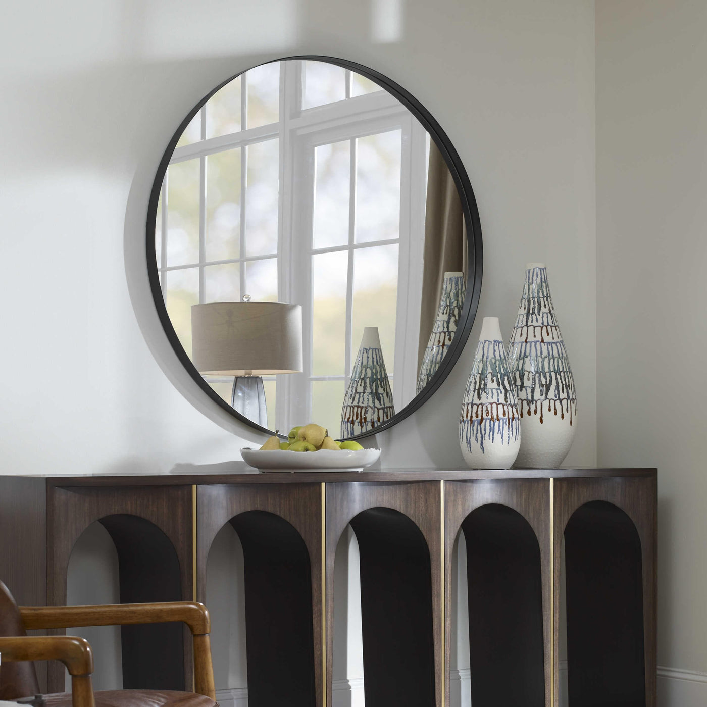 Uttermost Mirrors Black Label Padria Round Mirror - 48 Black House of Isabella UK