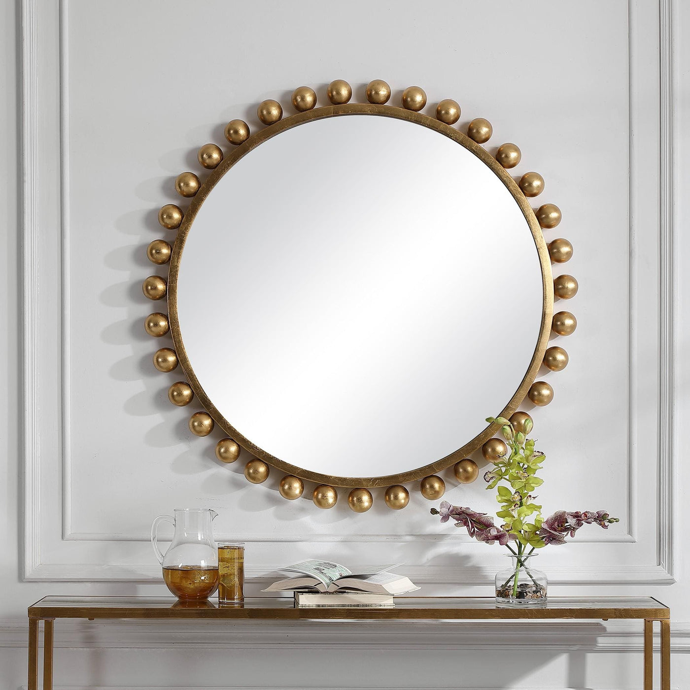 Uttermost Mirrors Cyra Gold Round Mirror House of Isabella UK