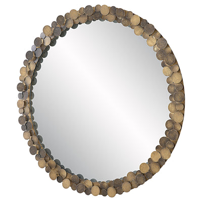 Uttermost Mirrors Dinar Round Aged Gold Mirror House of Isabella UK