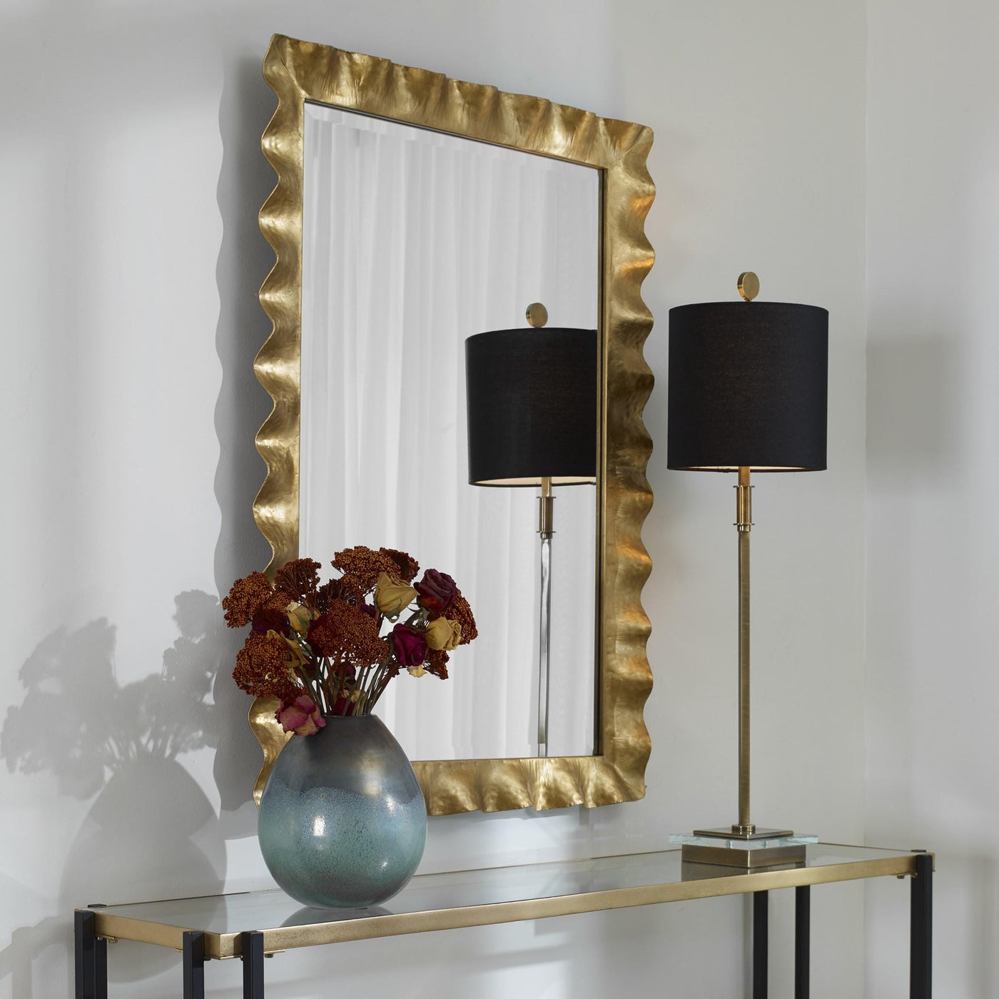 Uttermost Mirrors Haya Scalloped Gold Mirror House of Isabella UK