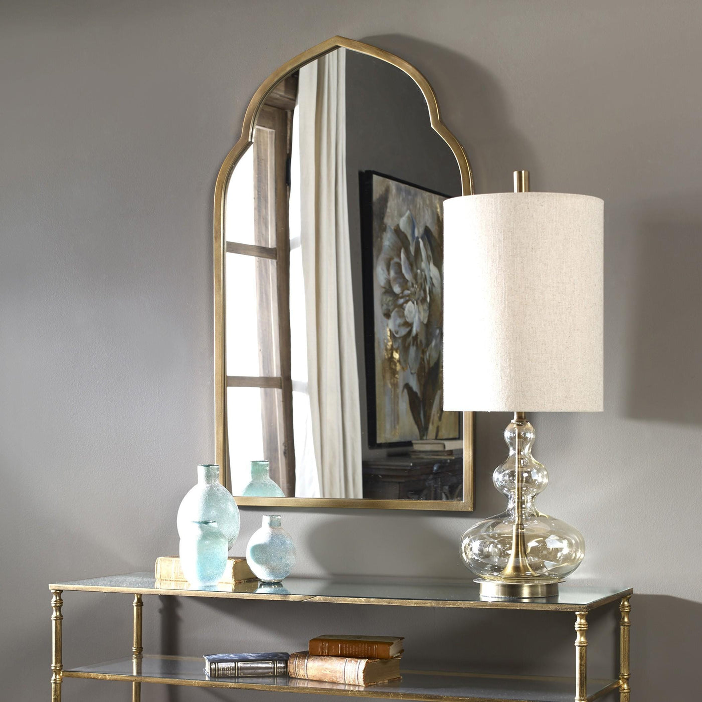 Uttermost Mirrors Kenitra Gold Arch Mirror House of Isabella UK