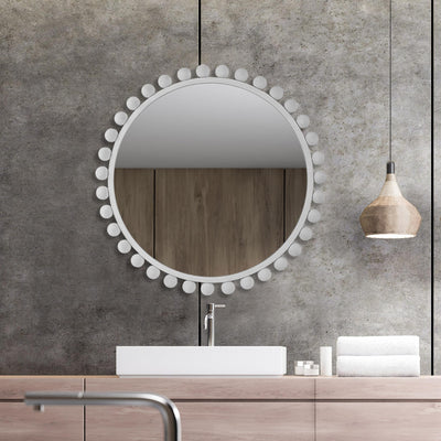 Uttermost Mirrors Uttermost Cyra White Round Mirror House of Isabella UK