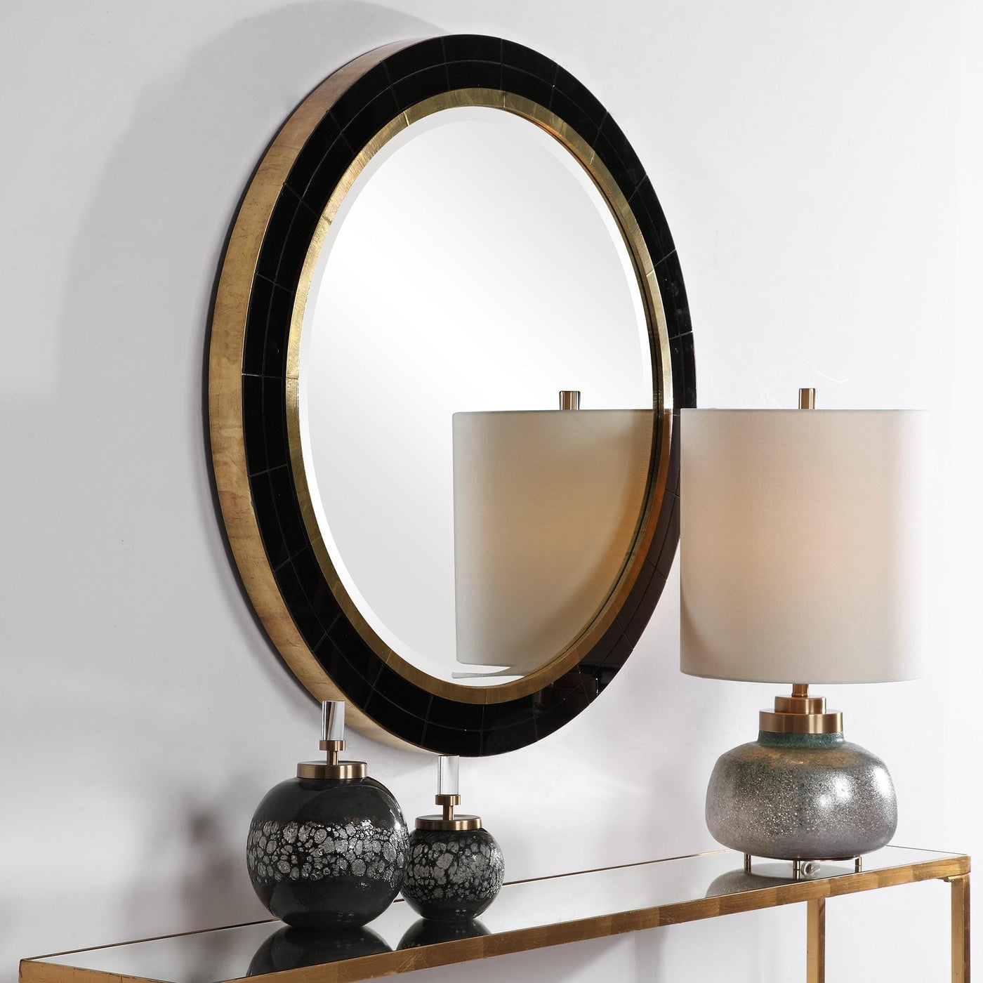 Uttermost Mirrors Uttermost Nayla Tiled Round Mirror House of Isabella UK