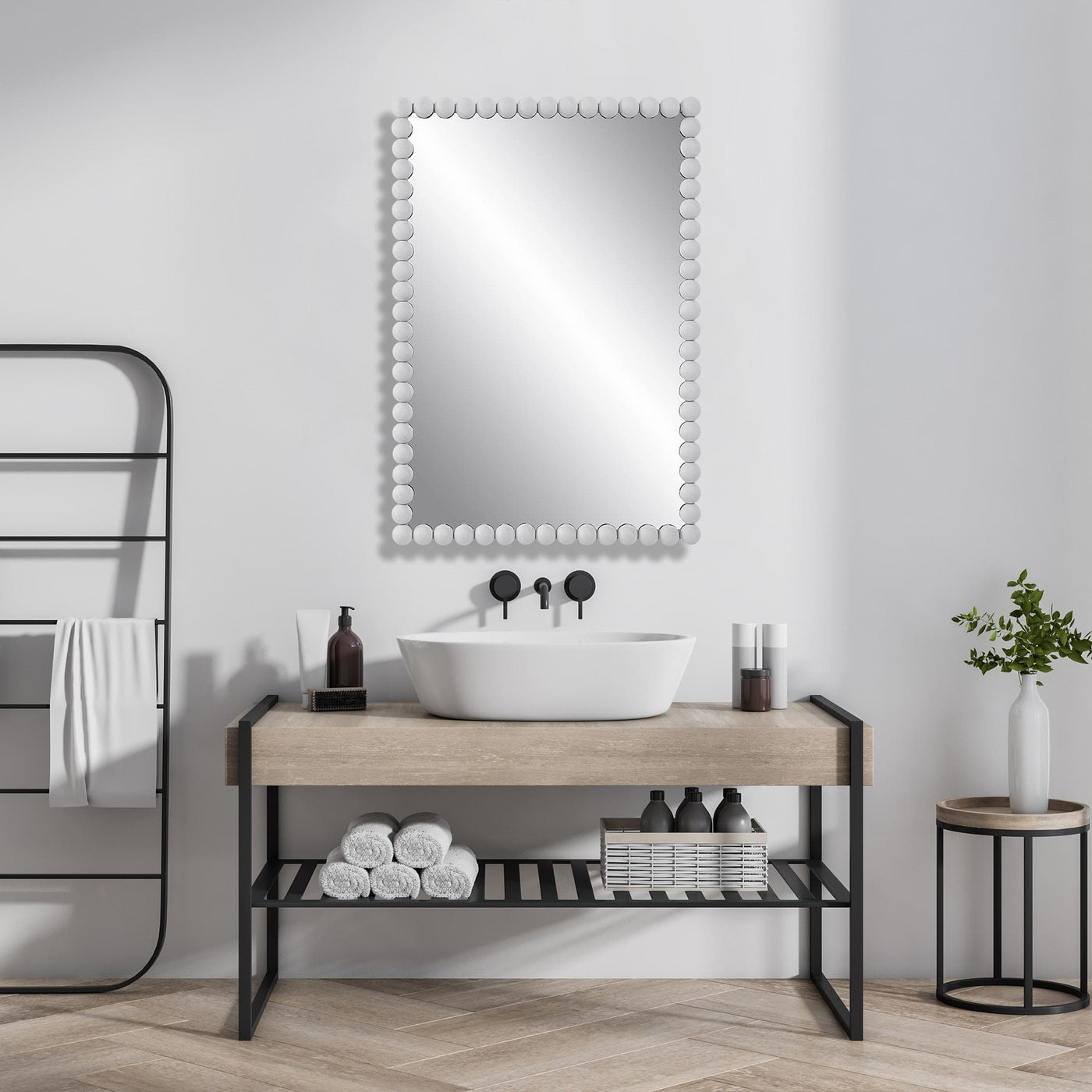 Uttermost Mirrors Uttermost Serna White Vanity Mirror House of Isabella UK