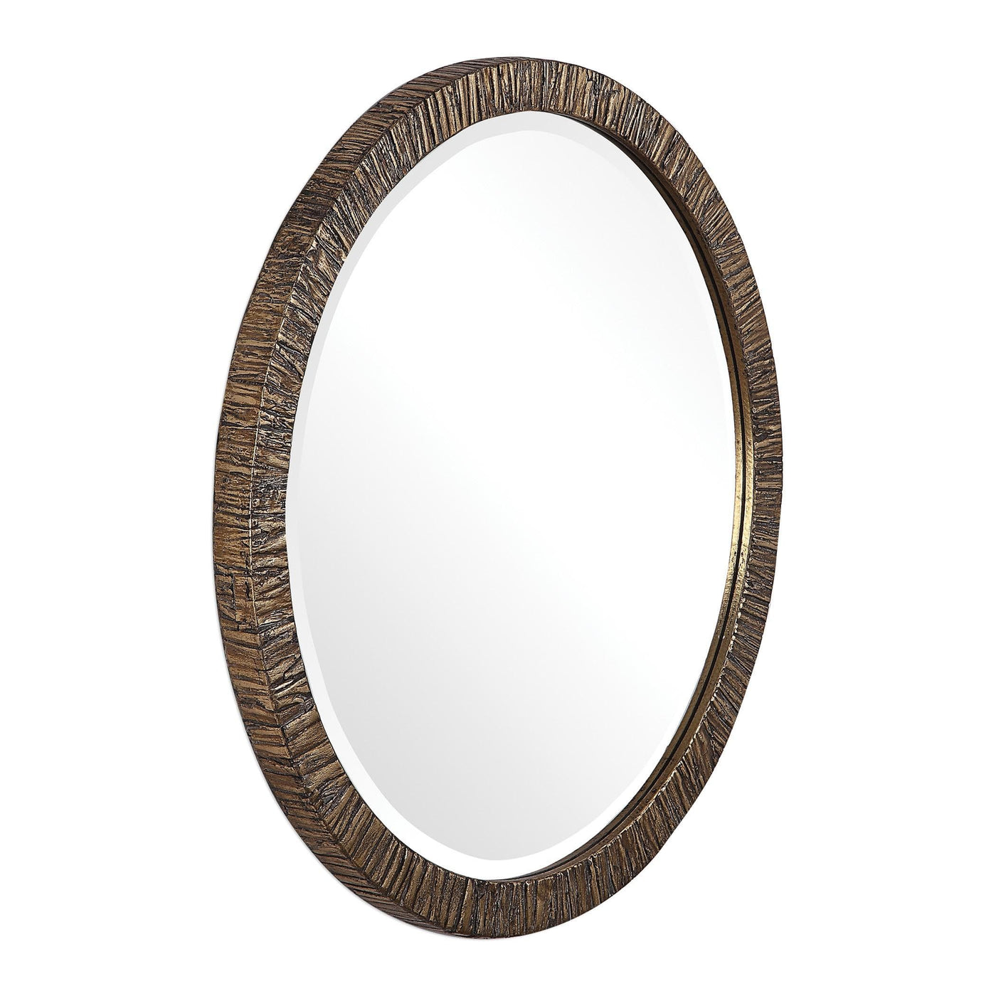 Uttermost Mirrors Wayde Gold Bark Round Mirror House of Isabella UK