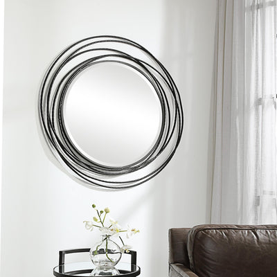 Uttermost Mirrors Whirlwind Black Round Mirror House of Isabella UK