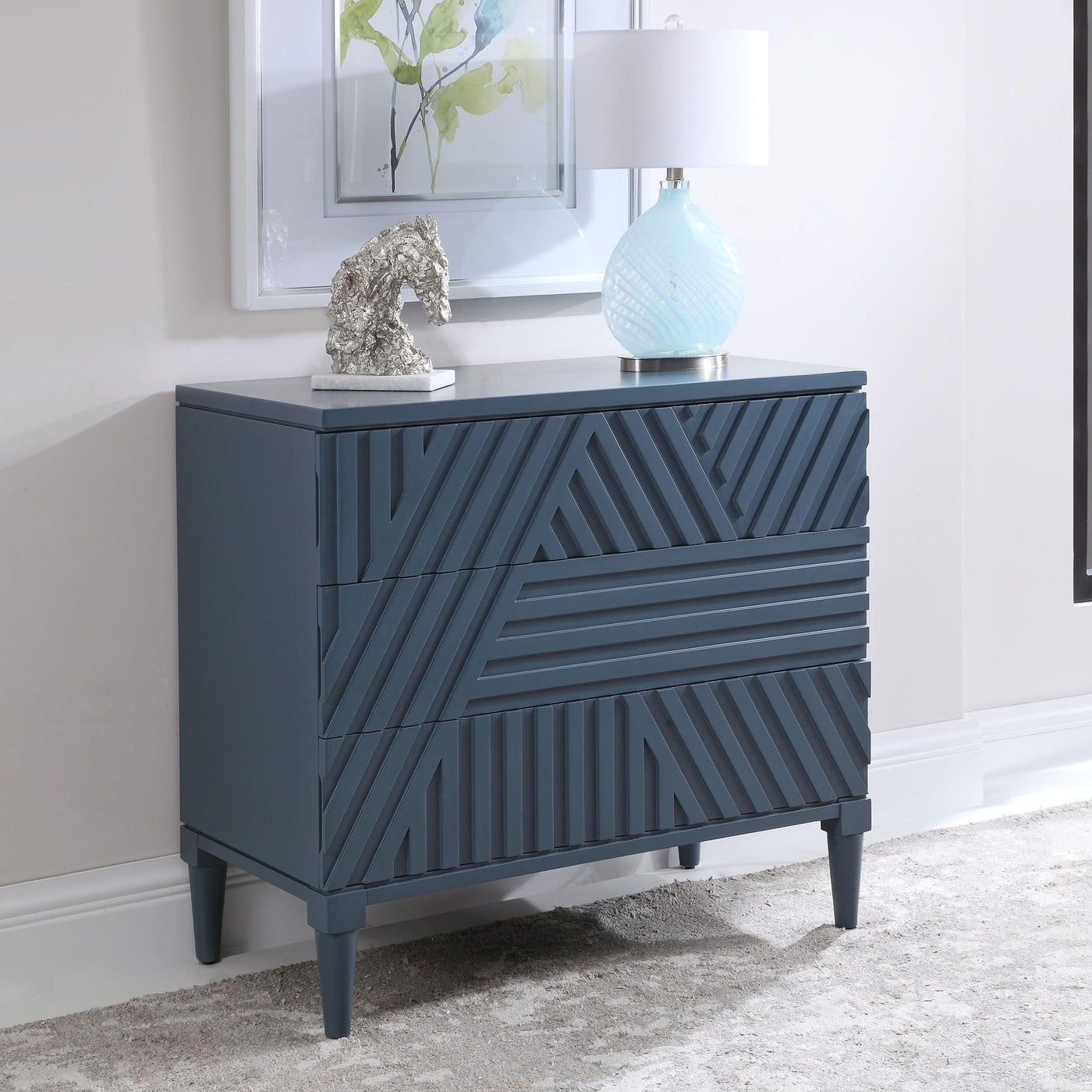 Uttermost Sleeping Uttermost Colby Blue Drawer Chest House of Isabella UK