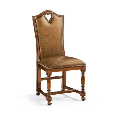 Jonathan Charles High Back Chair Playing Card Heart - Leather