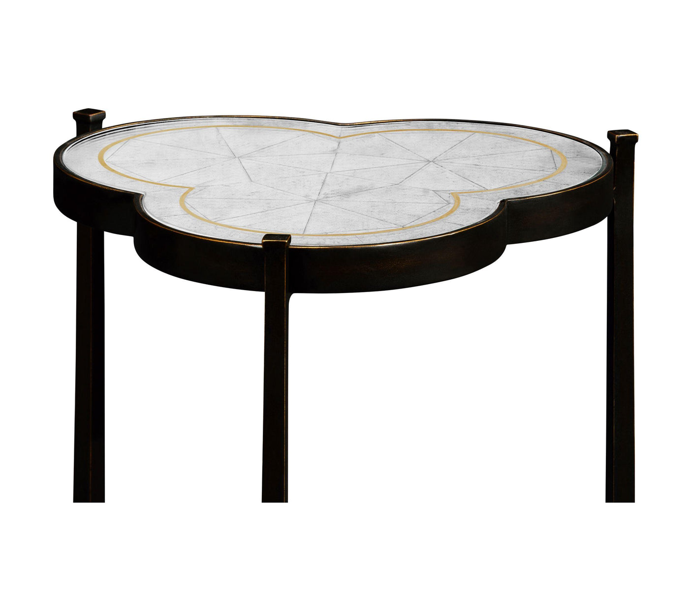 Jonathan Charles Accent Table Trefoil in Eglomise - Bronze