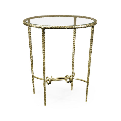 Jonathan Charles Round Side Table Hammered - Brass
