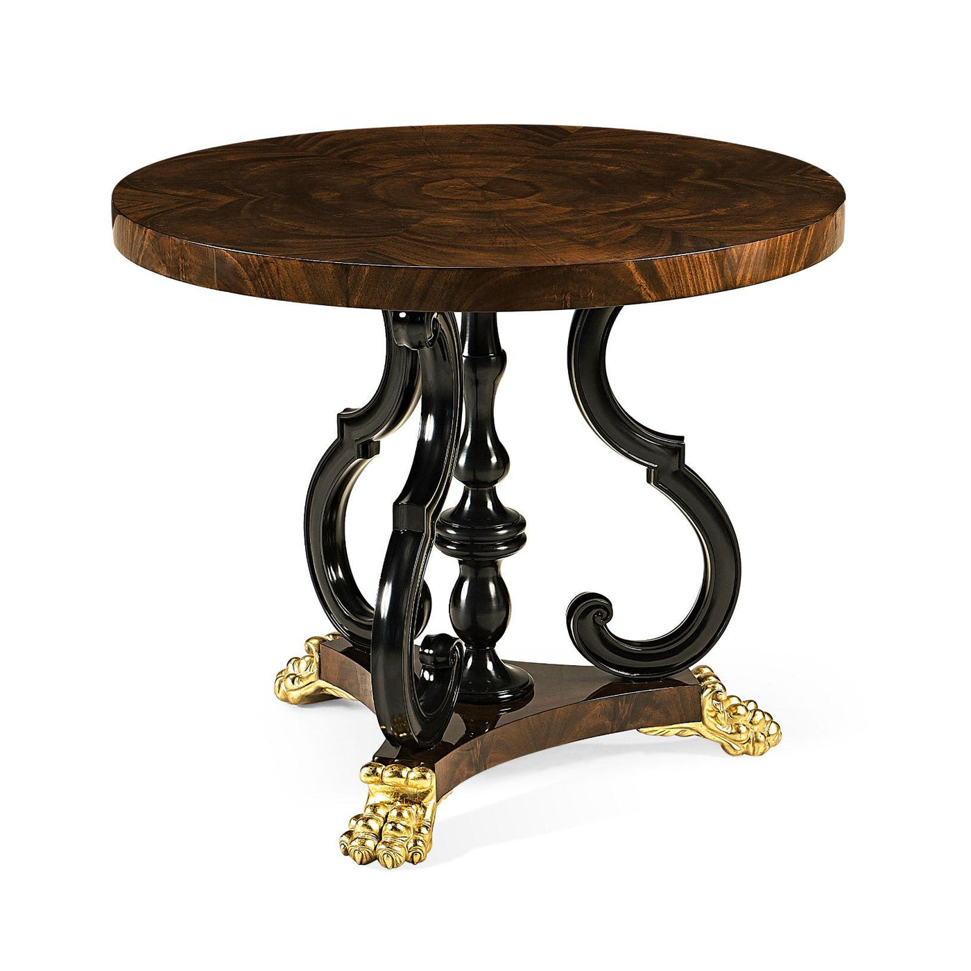 Jonathan Charles Mahogany Centre Table with Gilded Lions Paw Feet