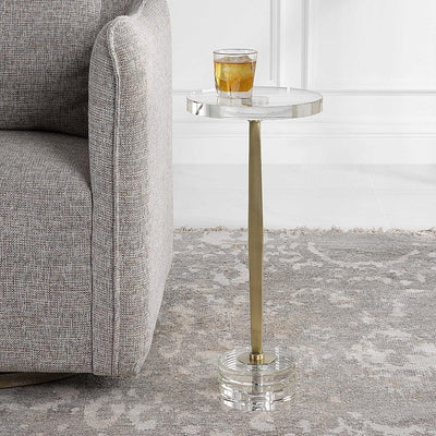 Uttermost Groove Crystal Glass Drink Table