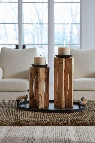 Uttermost Ilva Wood Candleholders Set/2