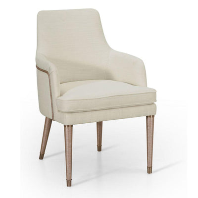 Jonathan Charles Shoal Linen Upholstered Dining Chair with Arms