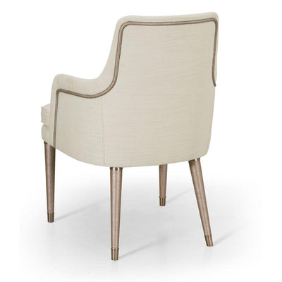 Jonathan Charles Shoal Linen Upholstered Dining Chair with Arms