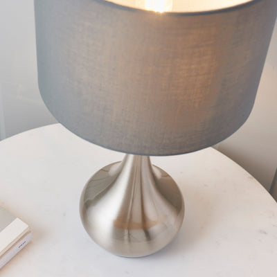 Esher Table Lamp Nickel & Dark Grey