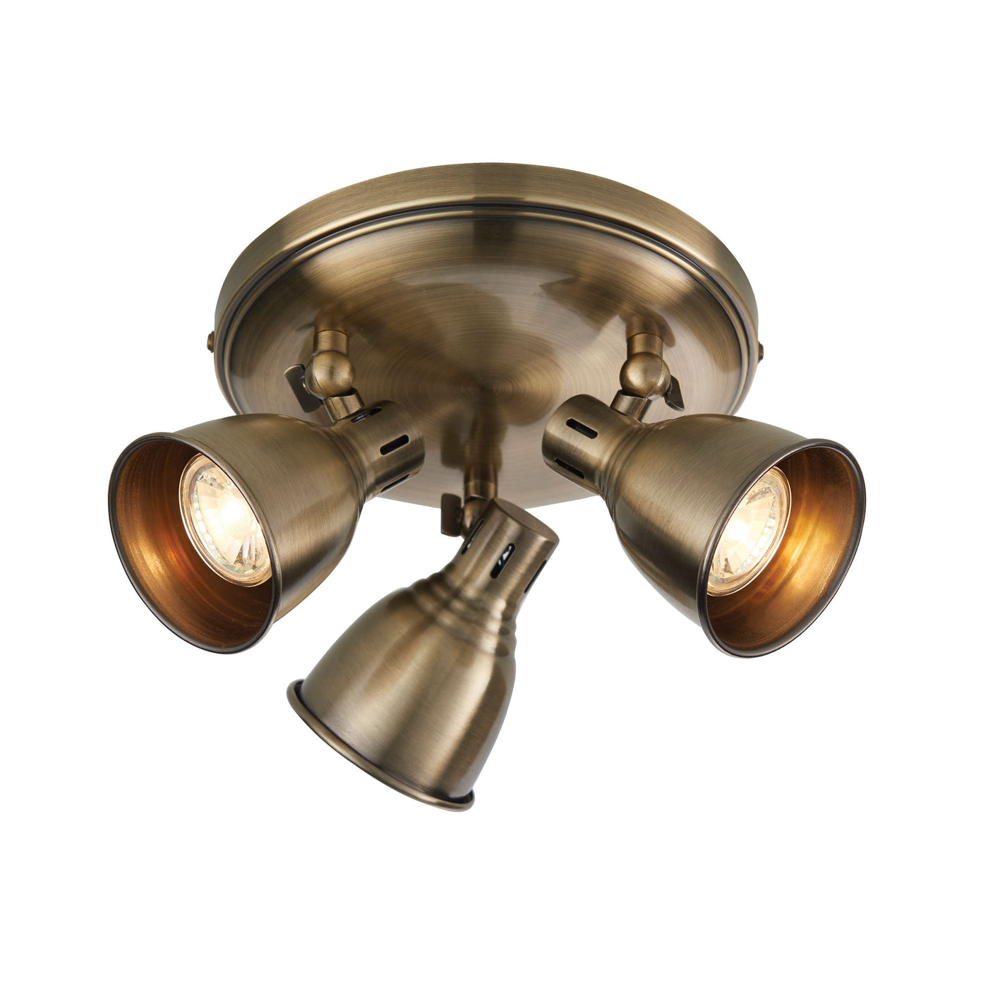 Highbridge 3 Round Ceiling Light Antique Brass