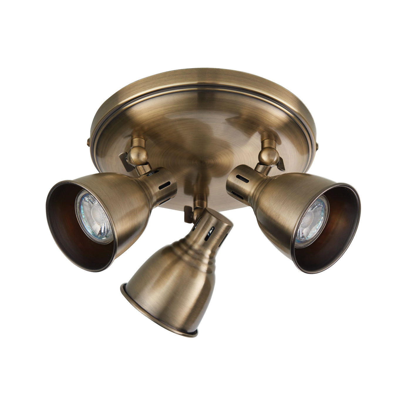 Highbridge 3 Round Ceiling Light Antique Brass