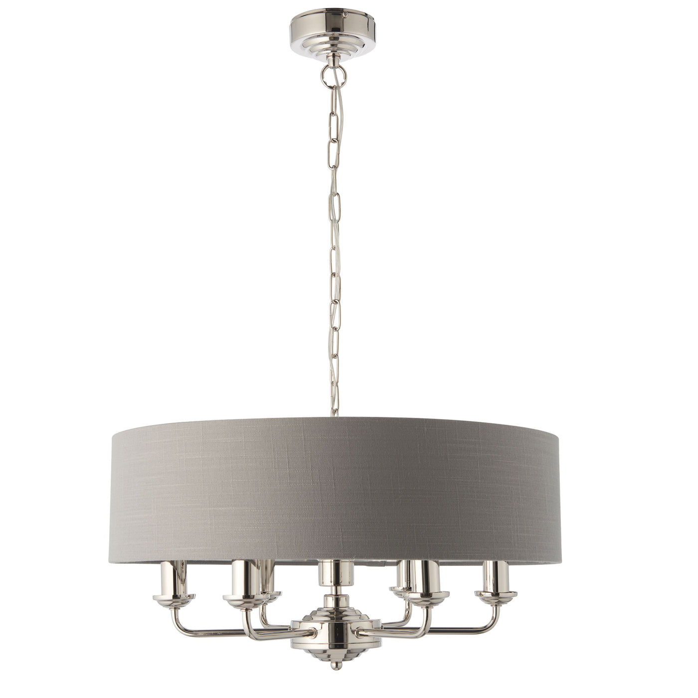 Chickerell 6 Pendant Light Nickle & Charcoal 350-1200mm