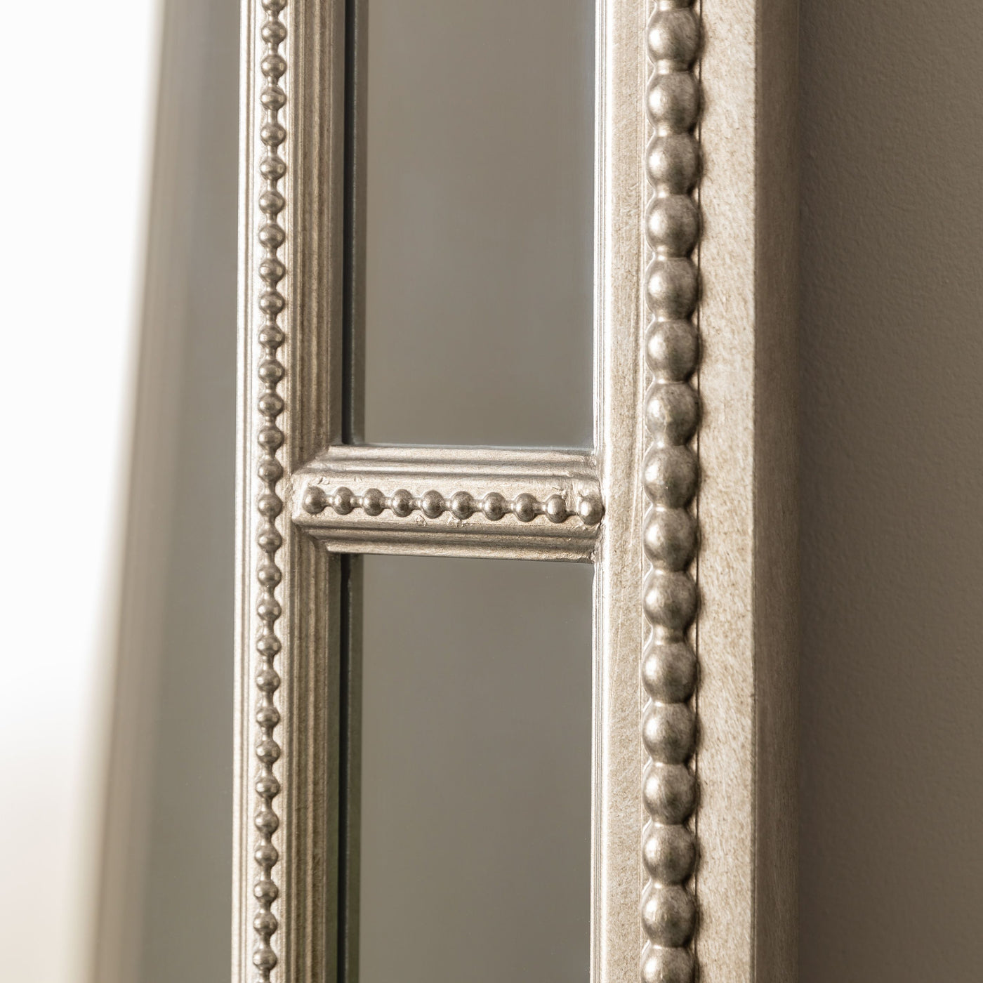 Crawley Pewter Finish Wide Panelled Mirror - 62'' x 31''