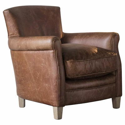 Dufftown Chair Vintage Brown Leather W750 x D835 x H810mm