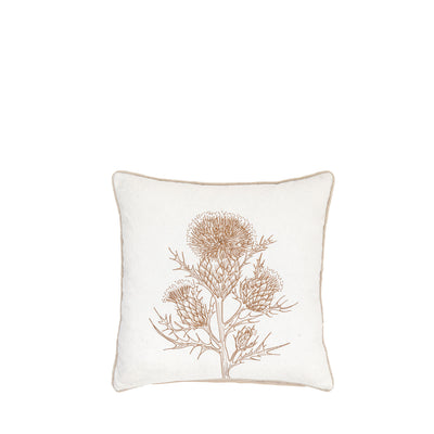 Natural Thistle Cushion Cover Embroider