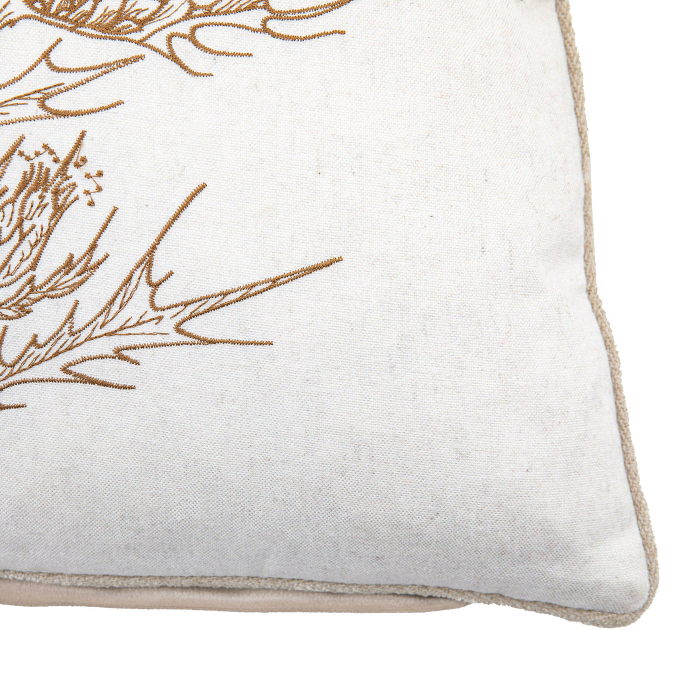 Natural Thistle Cushion Cover Embroider