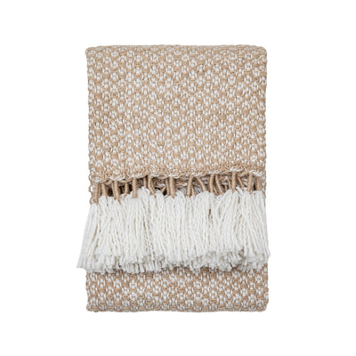 Hockley Wrapped Tassel Throw Natural