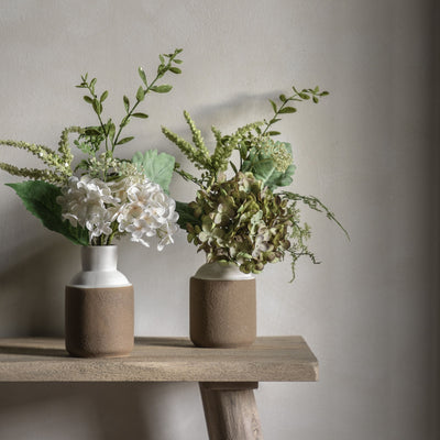 Valery Vase with Hydrangea Arrangement - Green